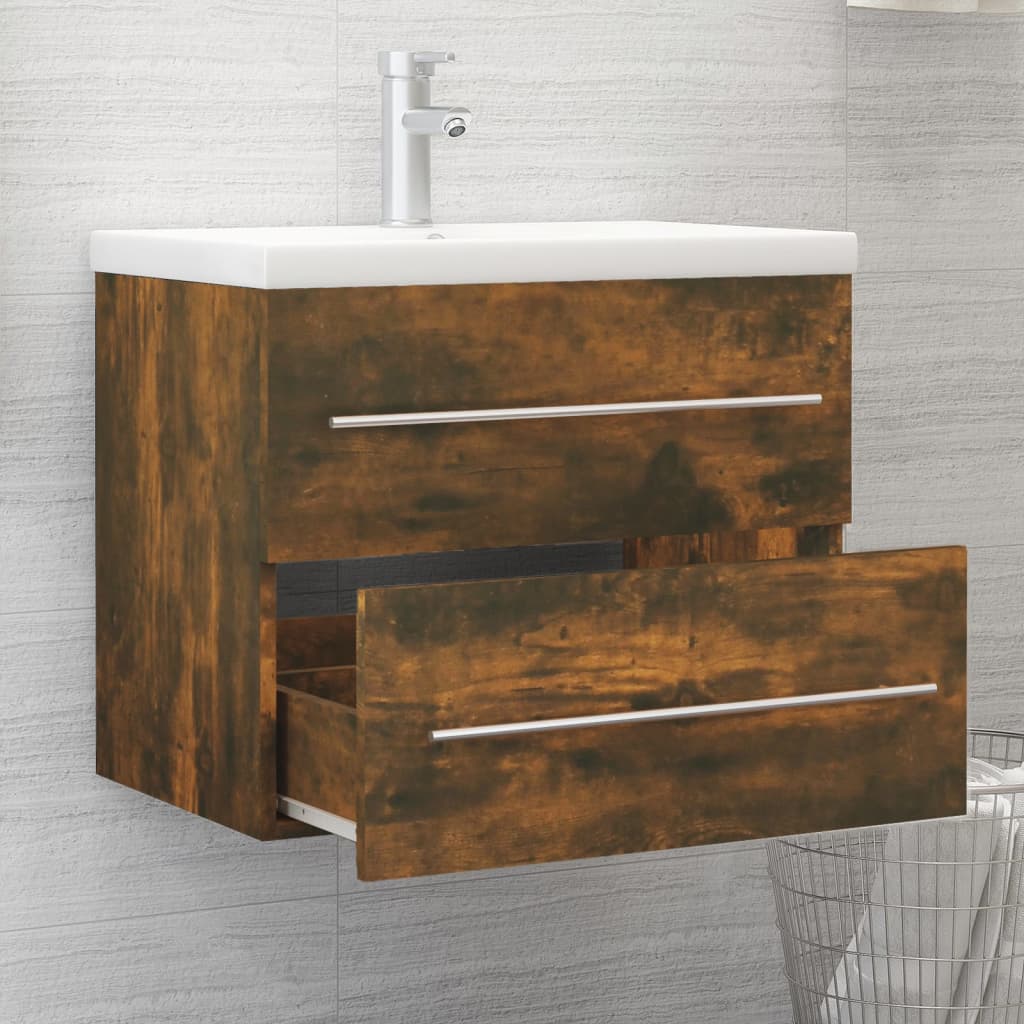 Waschbeckenschrank Räuchereiche 60x38,5x48 cm Holzwerkstoff