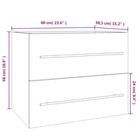Thumbnail for Waschbeckenschrank Braun Eichen-Optik 60x38,5x48 cm