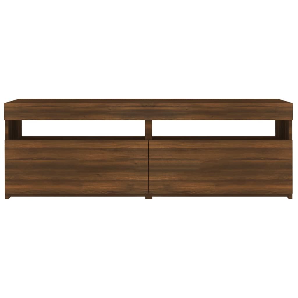 TV-Schrank mit LED-Leuchten Braun Eichen-Optik 120x35x40 cm