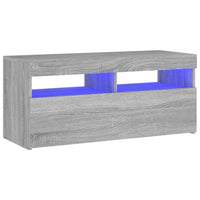 Thumbnail for TV-Schrank mit LED-Leuchten Grau Sonoma 90x35x40 cm