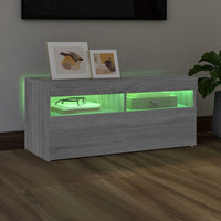 Thumbnail for TV-Schrank mit LED-Leuchten Grau Sonoma 90x35x40 cm