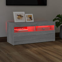 Thumbnail for TV-Schrank mit LED-Leuchten Grau Sonoma 90x35x40 cm