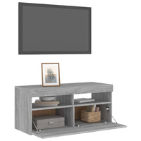 Thumbnail for TV-Schrank mit LED-Leuchten Grau Sonoma 90x35x40 cm