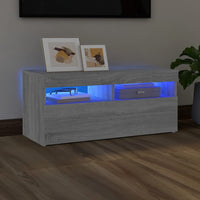 Thumbnail for TV-Schrank mit LED-Leuchten Grau Sonoma 90x35x40 cm
