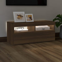 Thumbnail for TV-Schrank mit LED-Leuchten Braun Eichen-Optik 90x35x40 cm