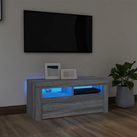 Thumbnail for TV-Schrank mit LED-Leuchten Grau Sonoma 90x35x40 cm