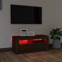Thumbnail for TV-Schrank mit LED-Leuchten Braun Eichen-Optik 90x35x40 cm