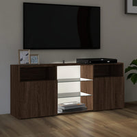 Thumbnail for TV-Schrank mit LED-Leuchten Braun Eichen-Optik 120x30x50 cm