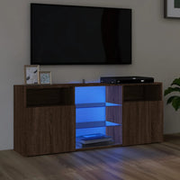Thumbnail for TV-Schrank mit LED-Leuchten Braun Eichen-Optik 120x30x50 cm