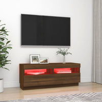 Thumbnail for TV-Schrank mit LED-Leuchten Braun Eichen-Optik 100x35x40 cm