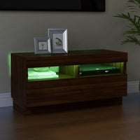 Thumbnail for TV-Schrank mit LED-Leuchten Braun Eichen-Optik 80x35x40 cm