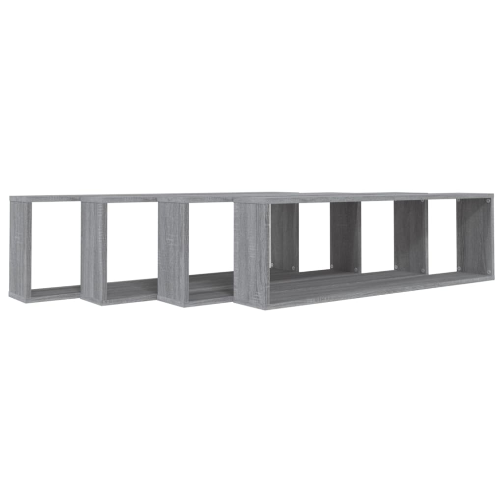 Wandregale 4 Stk. Grau Sonoma 100x15x30 cm Holzwerkstoff