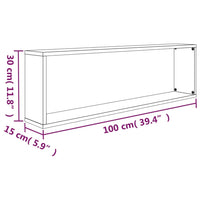 Thumbnail for Wandregale 4 Stk. Braun Eichen-Optik 100x15x30 cm Holzwerkstoff