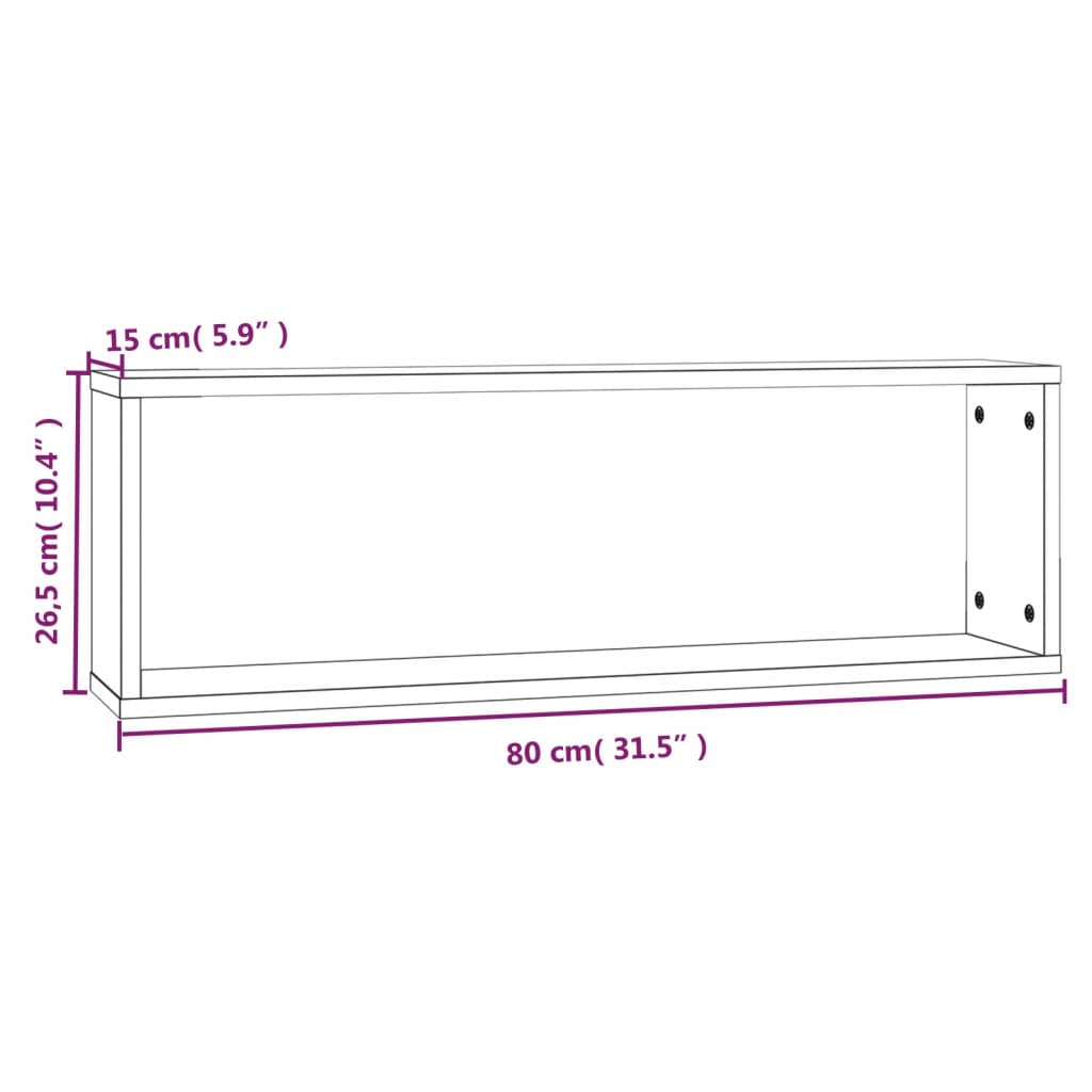 Wandregale 4 Stk. Räuchereiche 80x15x26,5 cm Holzwerkstoff