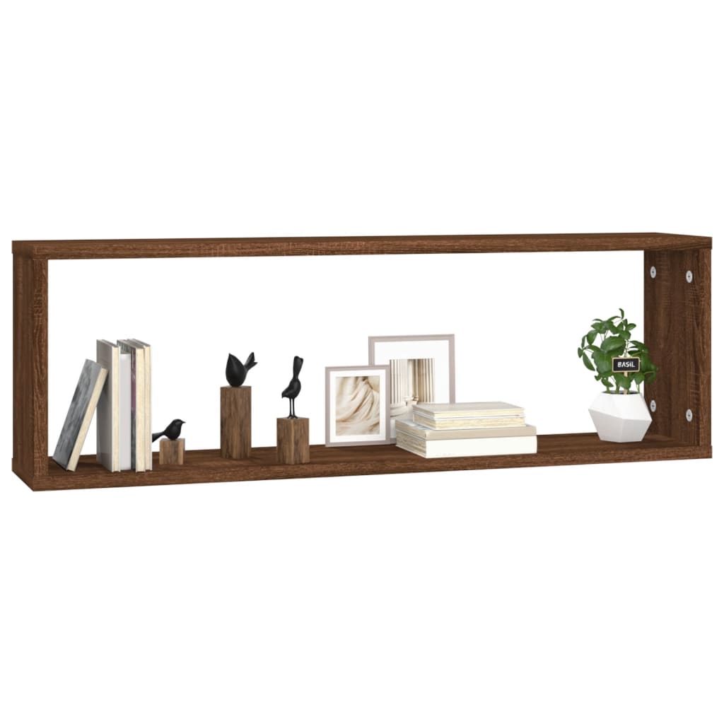 Wandregale 2 Stk. Braun Eichen-Optik 80x15x26,5cm Holzwerkstoff