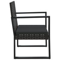 Thumbnail for 3-tlg. Garten-Lounge-Set mit Kissen Schwarz Poly Rattan