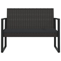 Thumbnail for 4-tlg. Garten-Lounge-Set mit Kissen Schwarz Poly Rattan