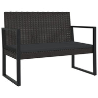 Thumbnail for 4-tlg. Garten-Lounge-Set mit Kissen Schwarz Poly Rattan