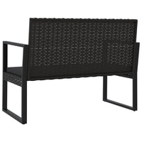 Thumbnail for 4-tlg. Garten-Lounge-Set mit Kissen Schwarz Poly Rattan
