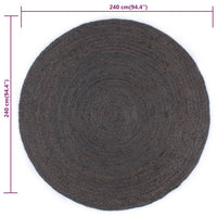 Thumbnail for Teppich Handgefertigt Jute Rund 240 cm Dunkelgrau