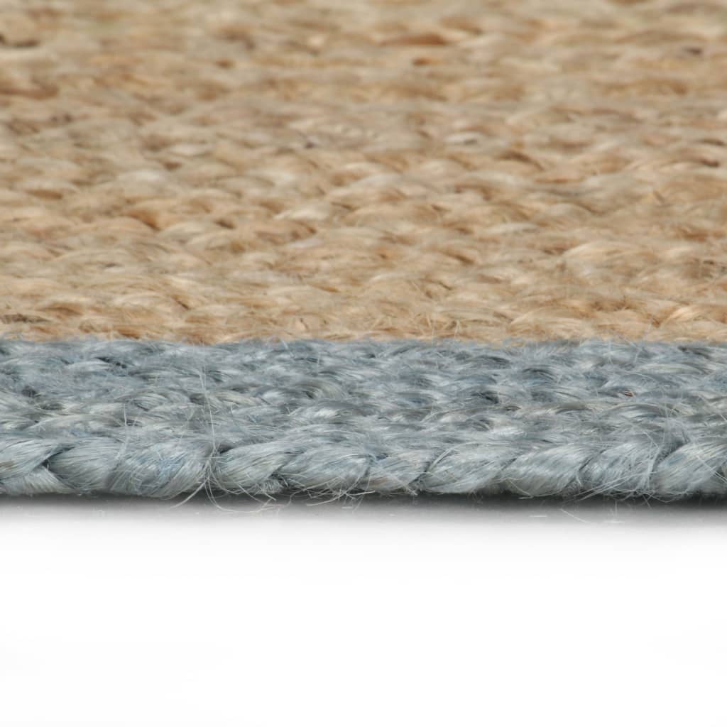 Teppich Handgefertigt Jute mit Olivgrünem Rand 210 cm