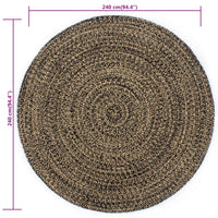 Thumbnail for Teppich Handgefertigt Jute Schwarz und Braun 240 cm