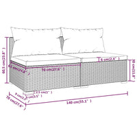 Thumbnail for 2-tlg. Garten-Lounge-Set mit Kissen Poly Rattan Braun