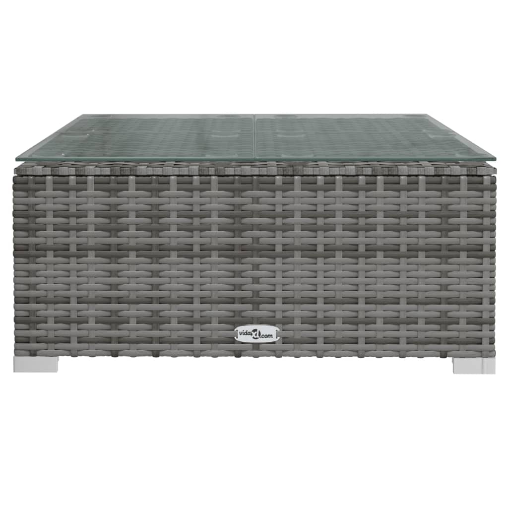 3-tlg. Garten-Lounge-Set mit Kissen Poly Rattan Grau