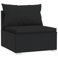 Thumbnail for 5-tlg. Garten-Lounge-Set mit Kissen Poly Rattan Schwarz