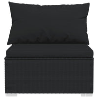 Thumbnail for 5-tlg. Garten-Lounge-Set mit Kissen Poly Rattan Schwarz