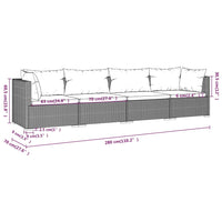 Thumbnail for 4-tlg. Garten-Lounge-Set mit Kissen Poly Rattan Grau
