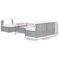 Thumbnail for 5-tlg. Garten-Lounge-Set mit Kissen Poly Rattan Schwarz