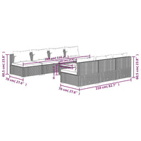 Thumbnail for 8-tlg. Garten-Lounge-Set mit Kissen Poly Rattan Braun