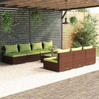 Thumbnail for 8-tlg. Garten-Lounge-Set mit Kissen Poly Rattan Braun
