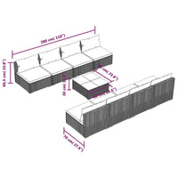 Thumbnail for 9-tlg. Garten-Lounge-Set mit Kissen Poly Rattan Braun