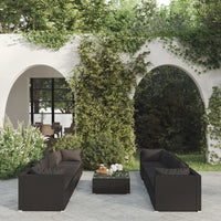 Thumbnail for 9-tlg. Garten-Lounge-Set mit Kissen Poly Rattan Schwarz