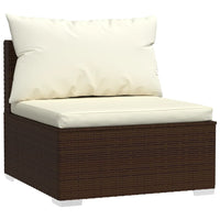 Thumbnail for 9-tlg. Garten-Lounge-Set mit Kissen Poly Rattan Braun