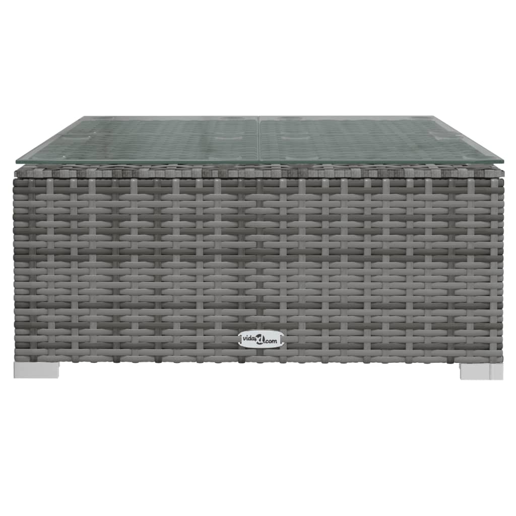 9-tlg. Garten-Lounge-Set mit Auflagen Poly Rattan Grau