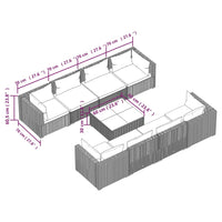 Thumbnail for 9-tlg. Garten-Lounge-Set mit Kissen Poly Rattan Grau