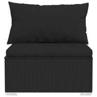 Thumbnail for 5-tlg. Garten-Lounge-Set mit Kissen Poly Rattan Schwarz