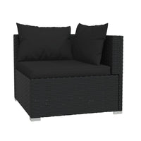 Thumbnail for 6-tlg. Garten-Lounge-Set mit Kissen Poly Rattan Schwarz