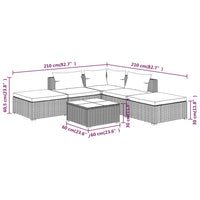 Thumbnail for 6-tlg. Garten-Lounge-Set mit Kissen Poly Rattan Schwarz