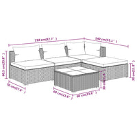 Thumbnail for 5-tlg. Garten-Lounge-Set mit Kissen Poly Rattan Schwarz