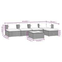 Thumbnail for 6-tlg. Garten-Lounge-Set mit Kissen Poly Rattan Schwarz