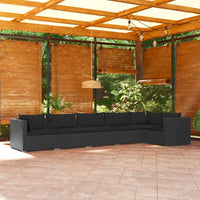 Thumbnail for 6-tlg. Garten-Lounge-Set mit Kissen Poly Rattan Schwarz