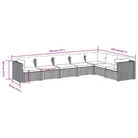 Thumbnail for 7-tlg. Garten-Lounge-Set mit Kissen Poly Rattan Braun