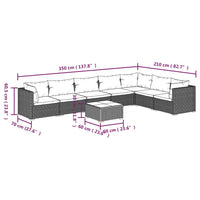 Thumbnail for 8-tlg. Garten-Lounge-Set mit Kissen Poly Rattan Schwarz