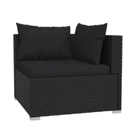 Thumbnail for 8-tlg. Garten-Lounge-Set mit Kissen Poly Rattan Schwarz