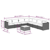 Thumbnail for 8-tlg. Garten-Lounge-Set mit Kissen Poly Rattan Schwarz
