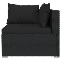 Thumbnail for 7-tlg. Garten-Lounge-Set mit Kissen Poly Rattan Schwarz